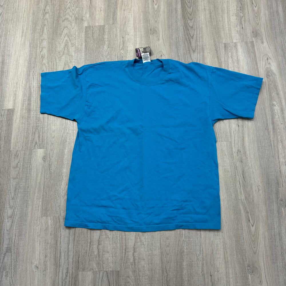 Vintage Lee Sturdy Tee Shirt Women's Large Blue 90s Blank Cotton 1990s